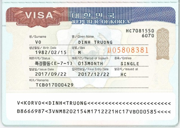 Visa Hàn Quốc cho người lao động